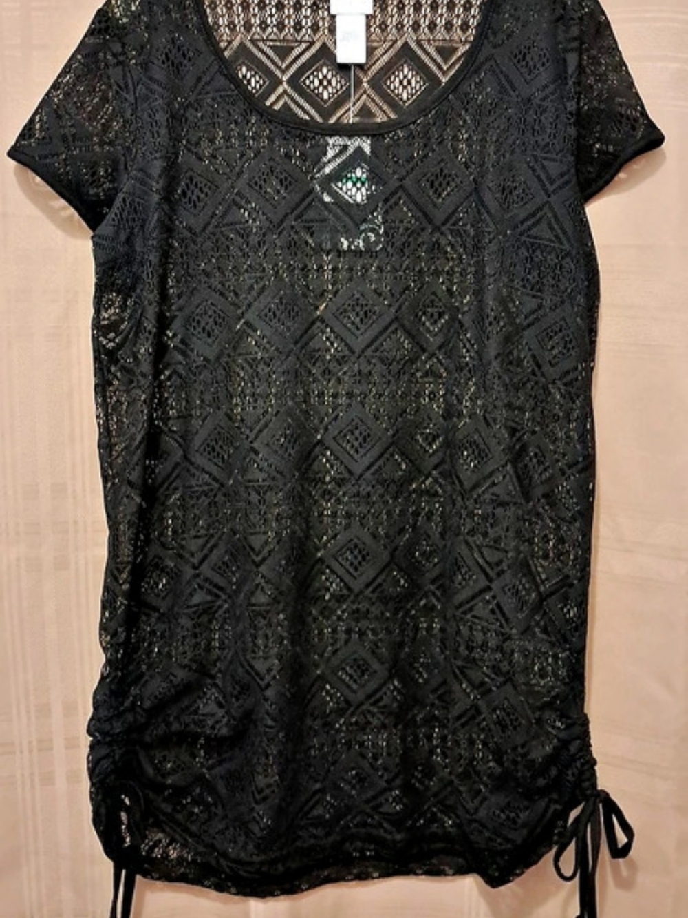 wearabouts Black Lace Tunic Size Large NWT
